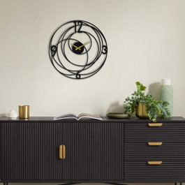 Wallity Big Bang Metal Wall Clock - APS027 Negro